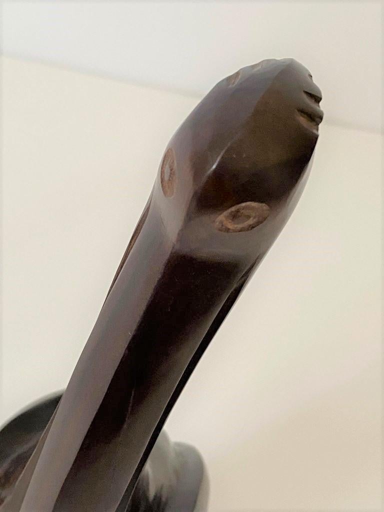 Rosewood Art Deco Style Figure of a Pelican For Sale