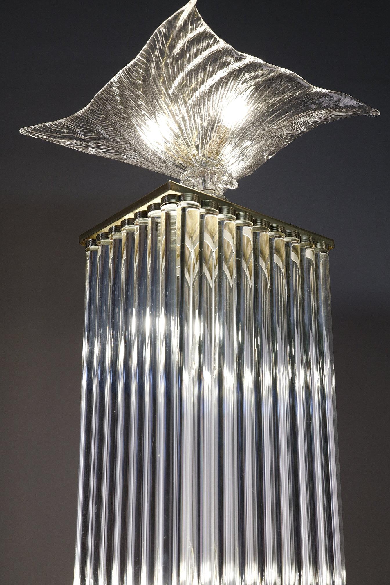 Lampadaire de style Art déco en verre Murano Glass, réalisé dans les années 70 en vente 5