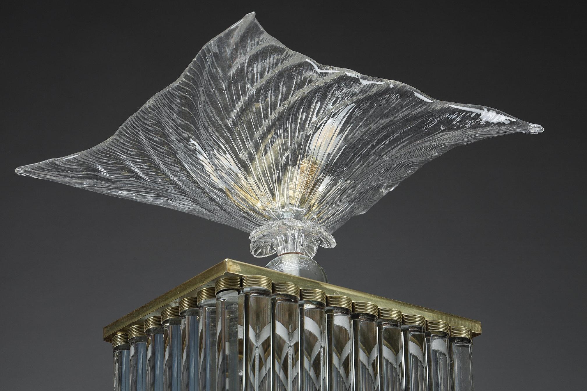 Lámpara de pie estilo art déco en cristal de Murano, fabricada en los años 70 en venta 5