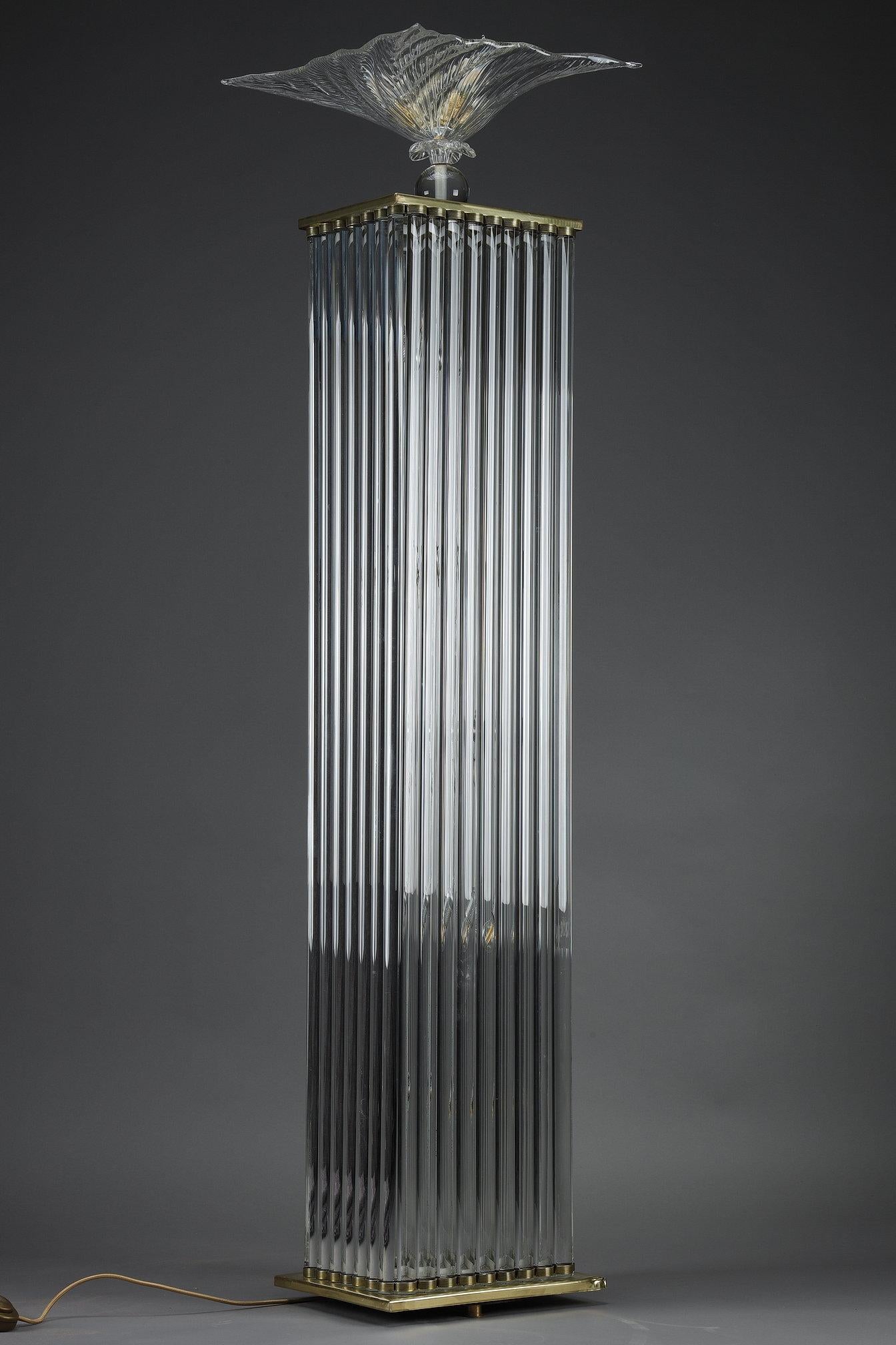 Lampadaire de style Art déco en verre Murano Glass, réalisé dans les années 70 Bon état - En vente à Paris, FR