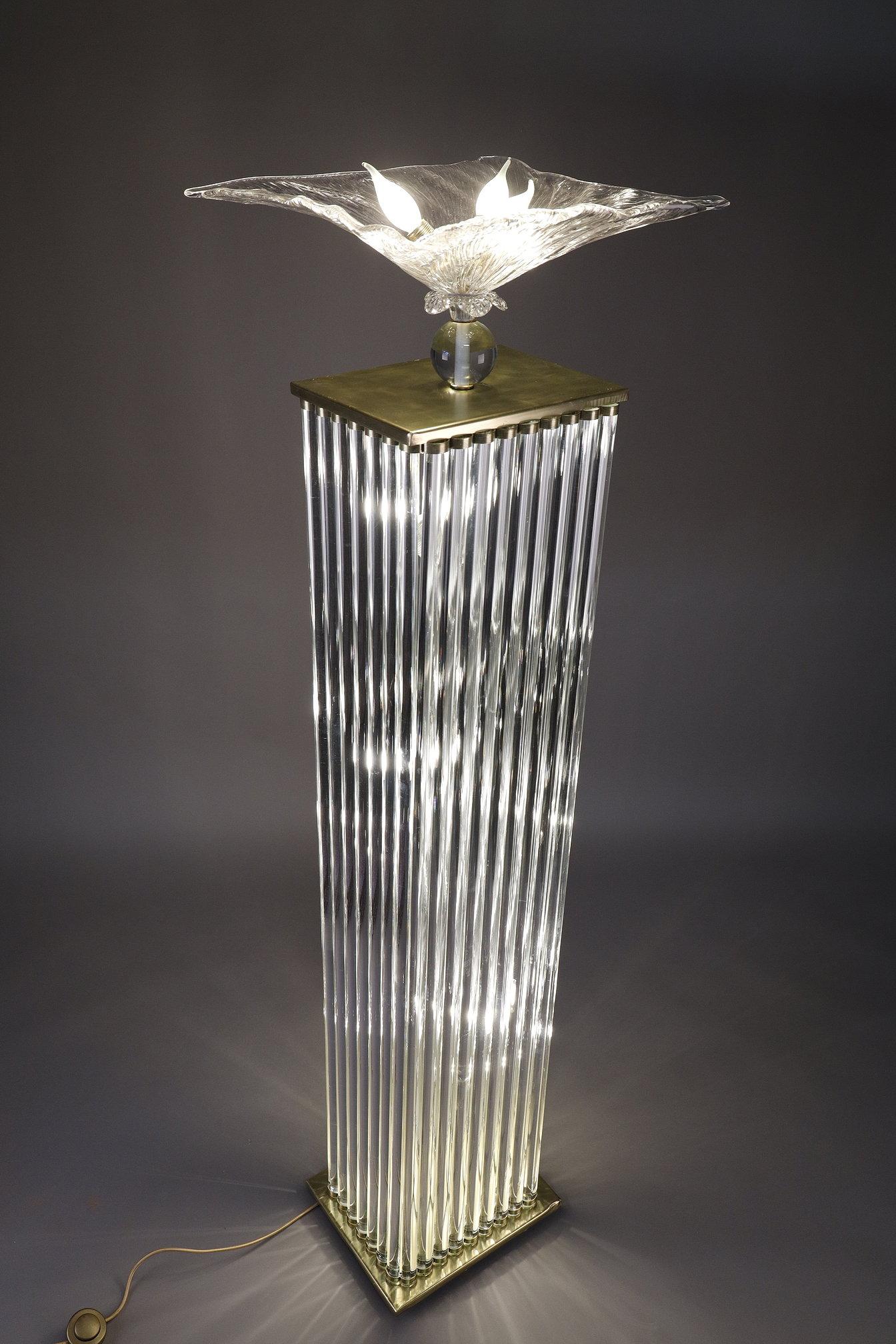 Lampadaire de style Art déco en verre Murano Glass, réalisé dans les années 70 en vente 1