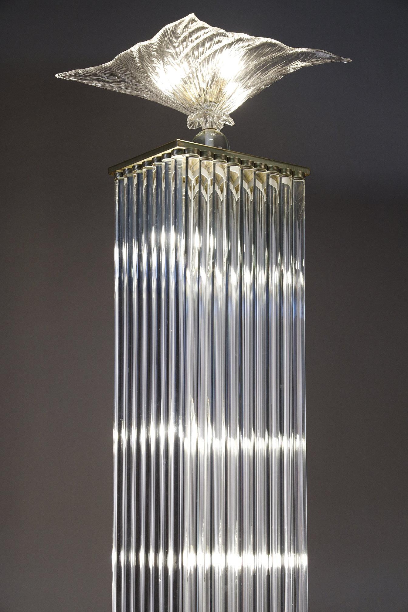 Lampadaire de style Art déco en verre Murano Glass, réalisé dans les années 70 en vente 3