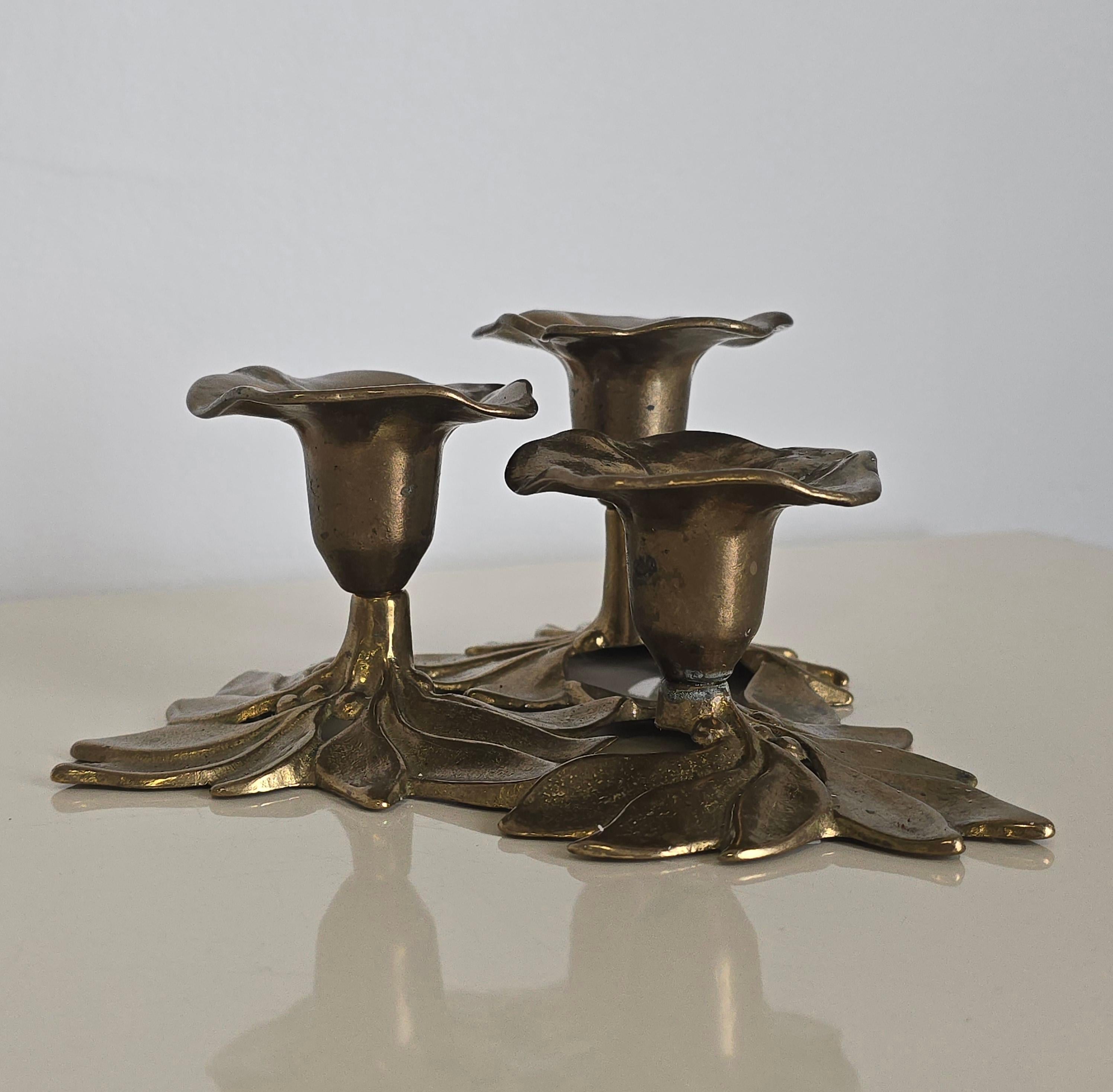 Sconosciuto Portacandele floreali in stile Art Deco in vendita