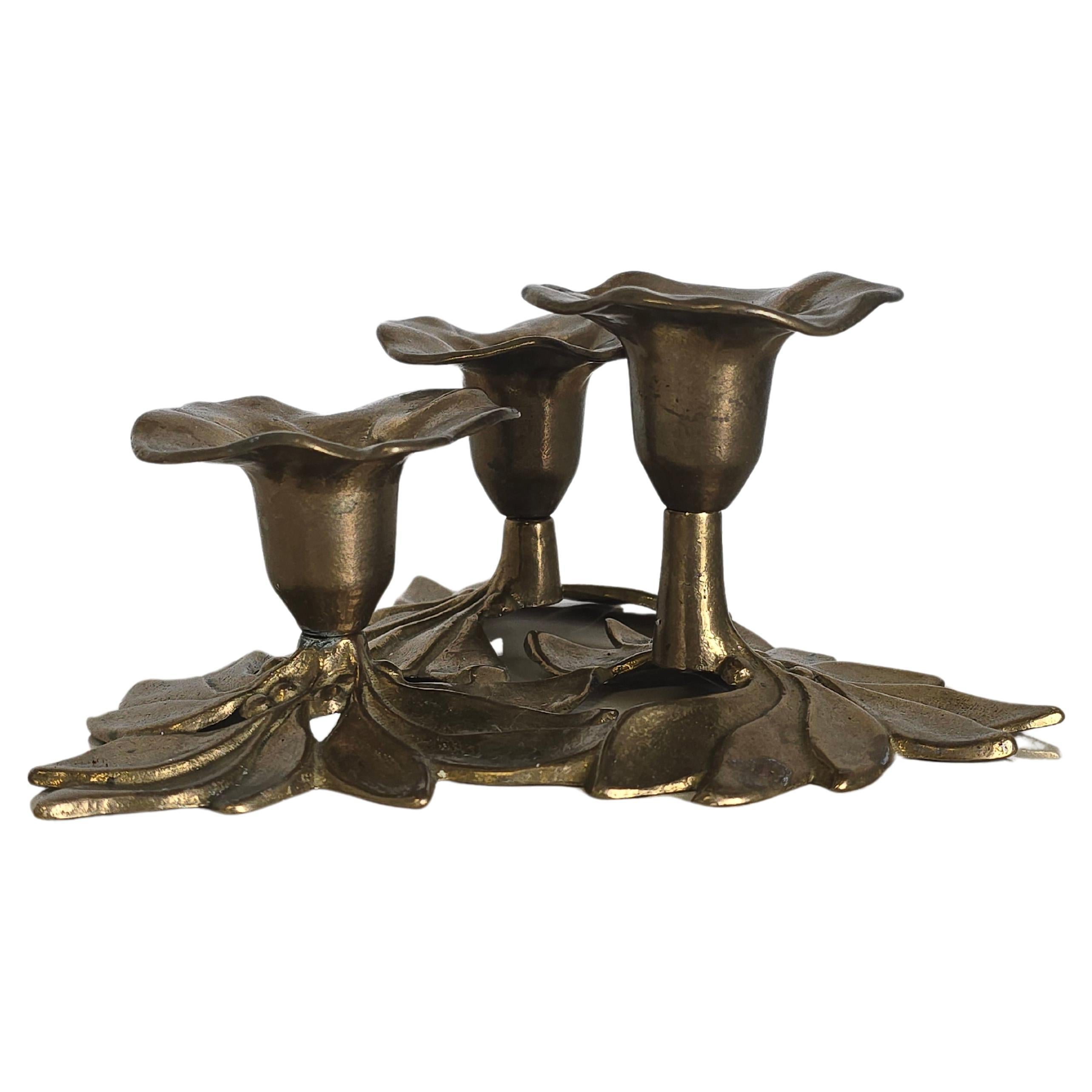 Art Deco Style Floral Candlelabra Candle Holders