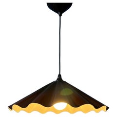 Art Deco Style Flower Shaped Pendant Lamp in Red/Brown Colour, 1970s