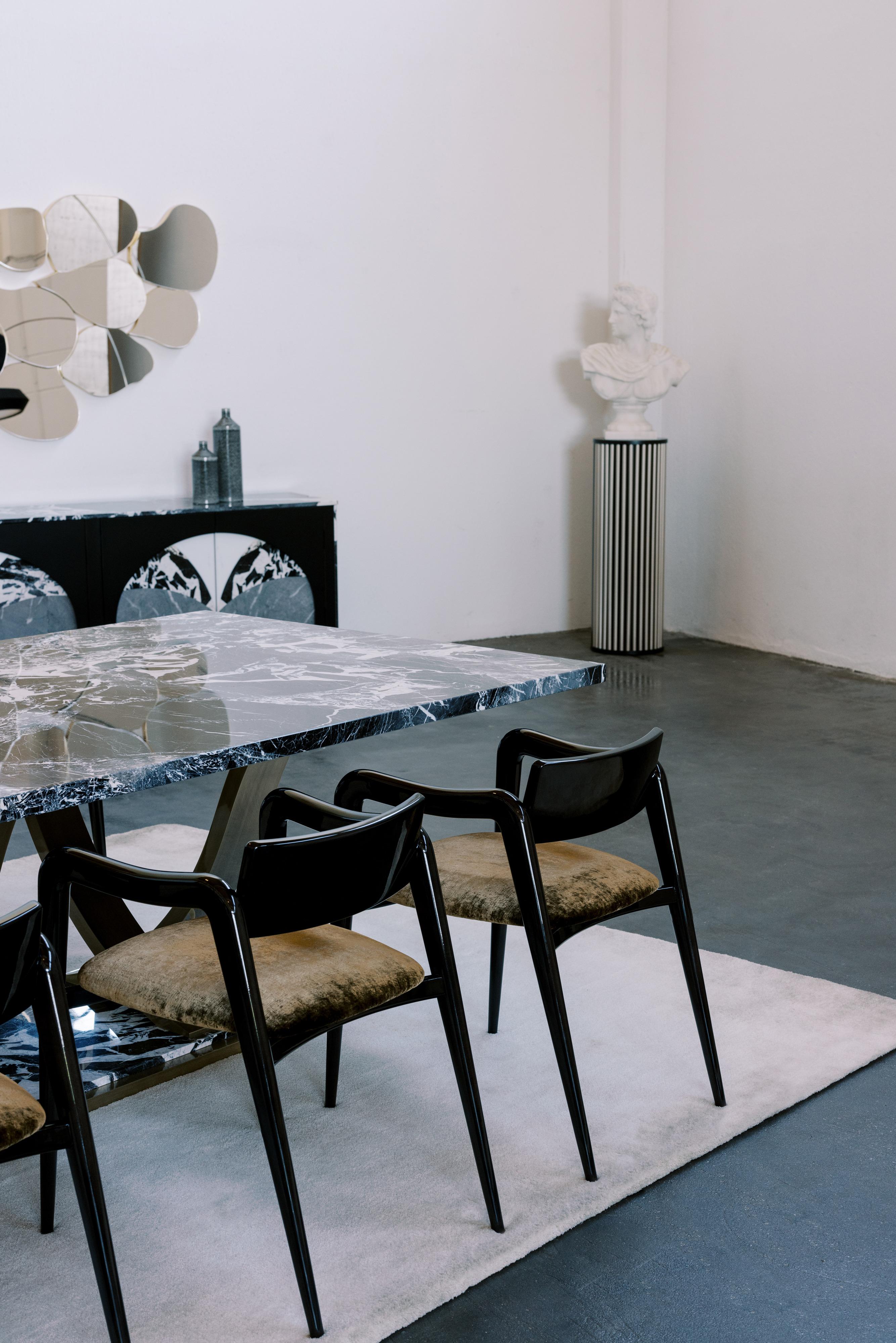 Table de salle à manger Fontaine en ébène de Macassar faite à la main Portugal Greenapple en vente 5