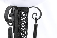 Art Deco Style Forged Iron and Alabaster Shade Floor Lamp