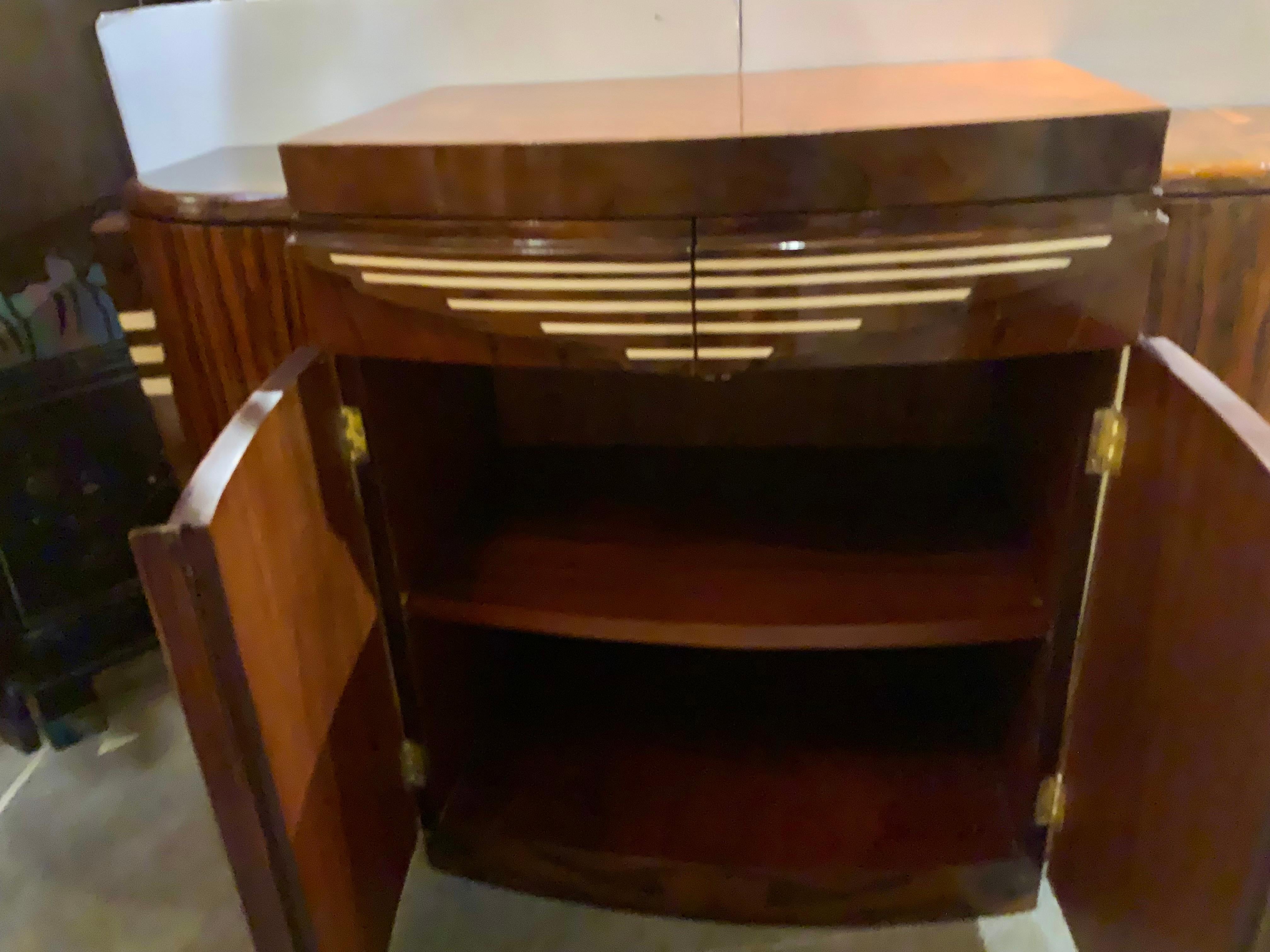 Art Deco Style four door bar with inlaid wood 3