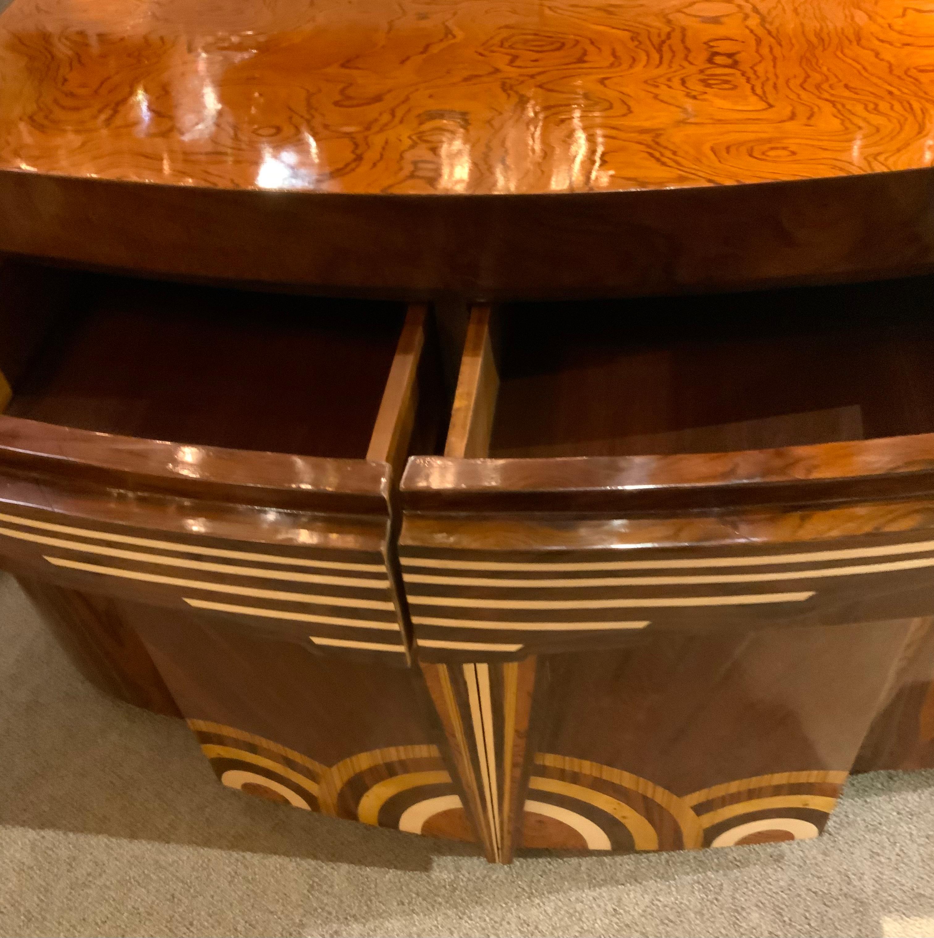 Art Deco Style four door bar with inlaid wood 2