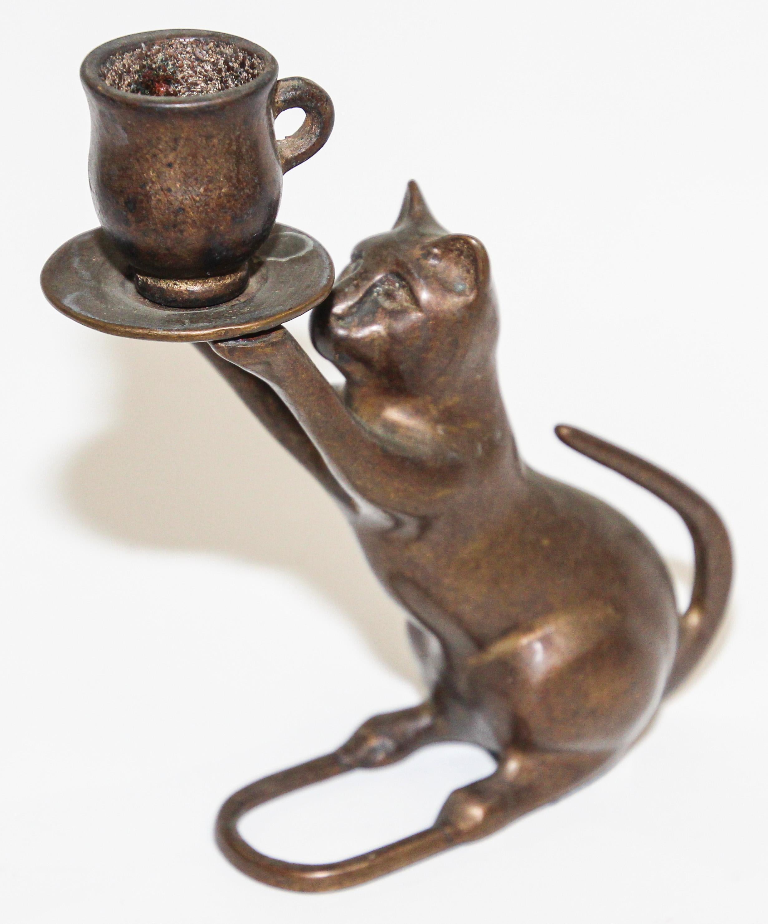cat candle holder