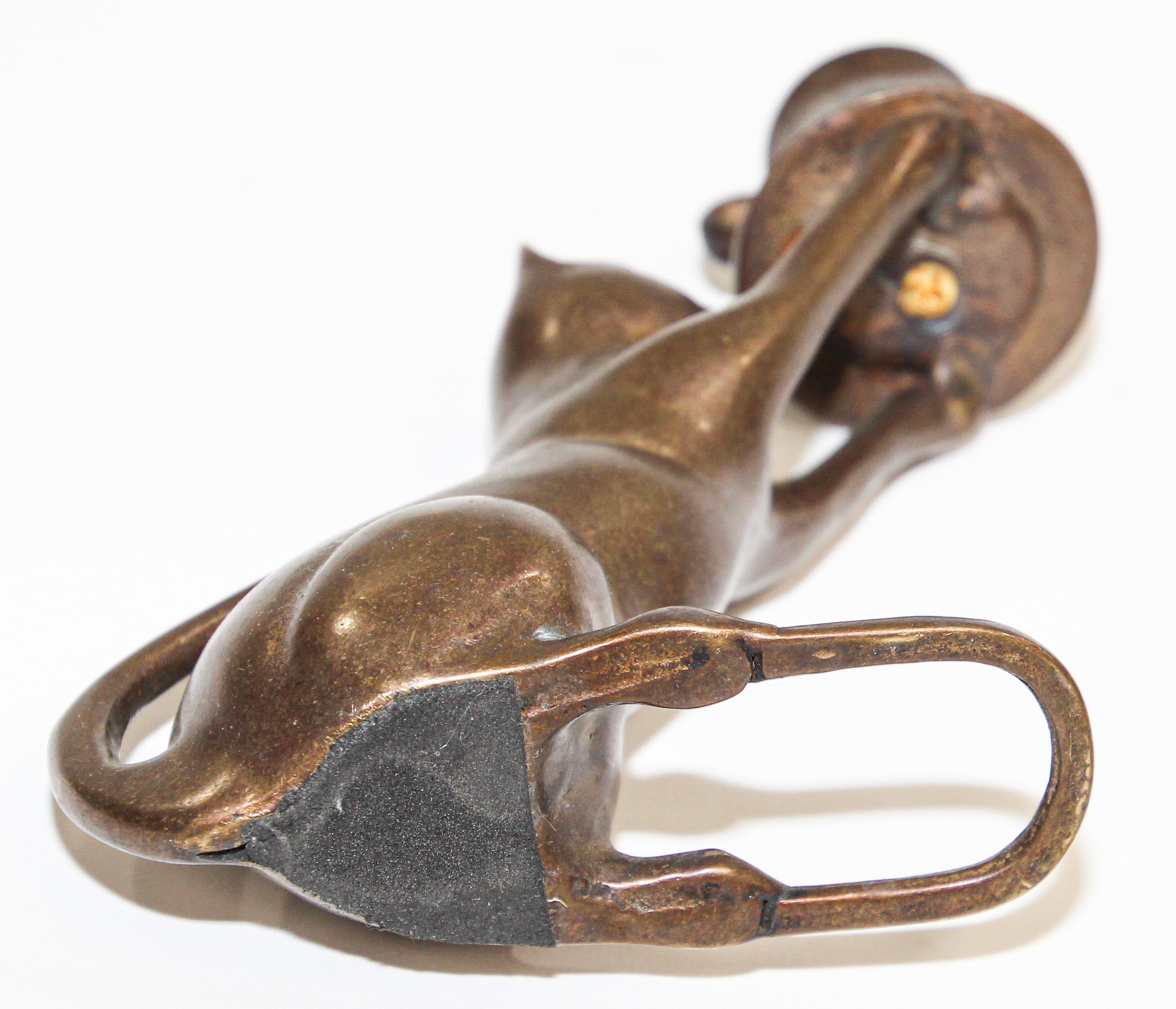 20th Century Art Deco Style French Bronze Candle Holder in a Form of a Cat