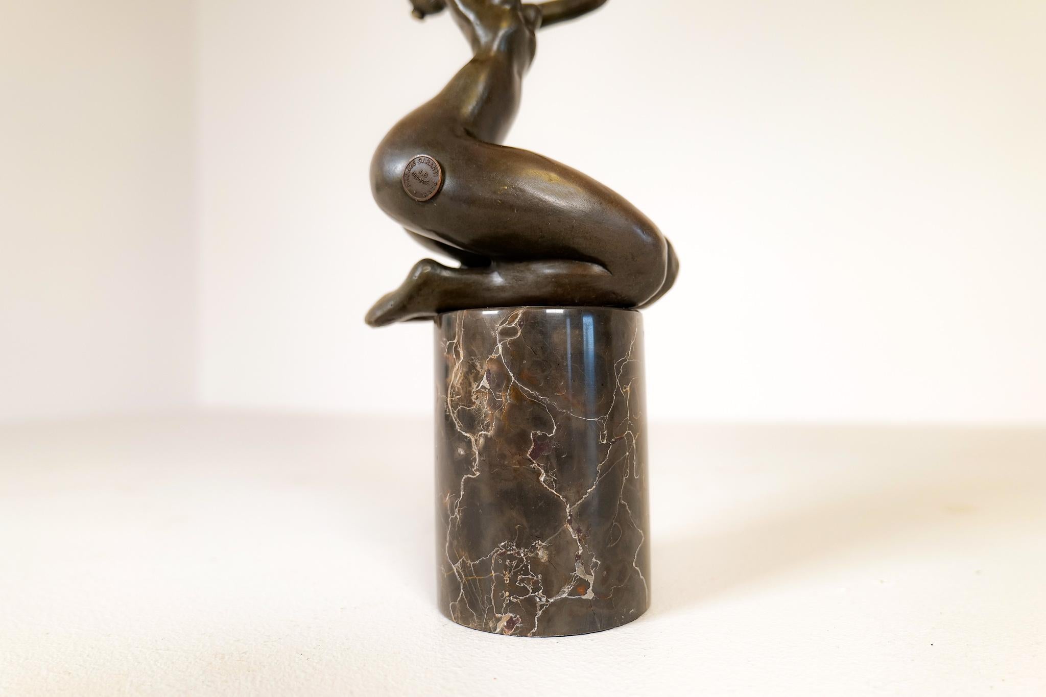 Art Deco Style French Bronze Women Figurine For Sale 6