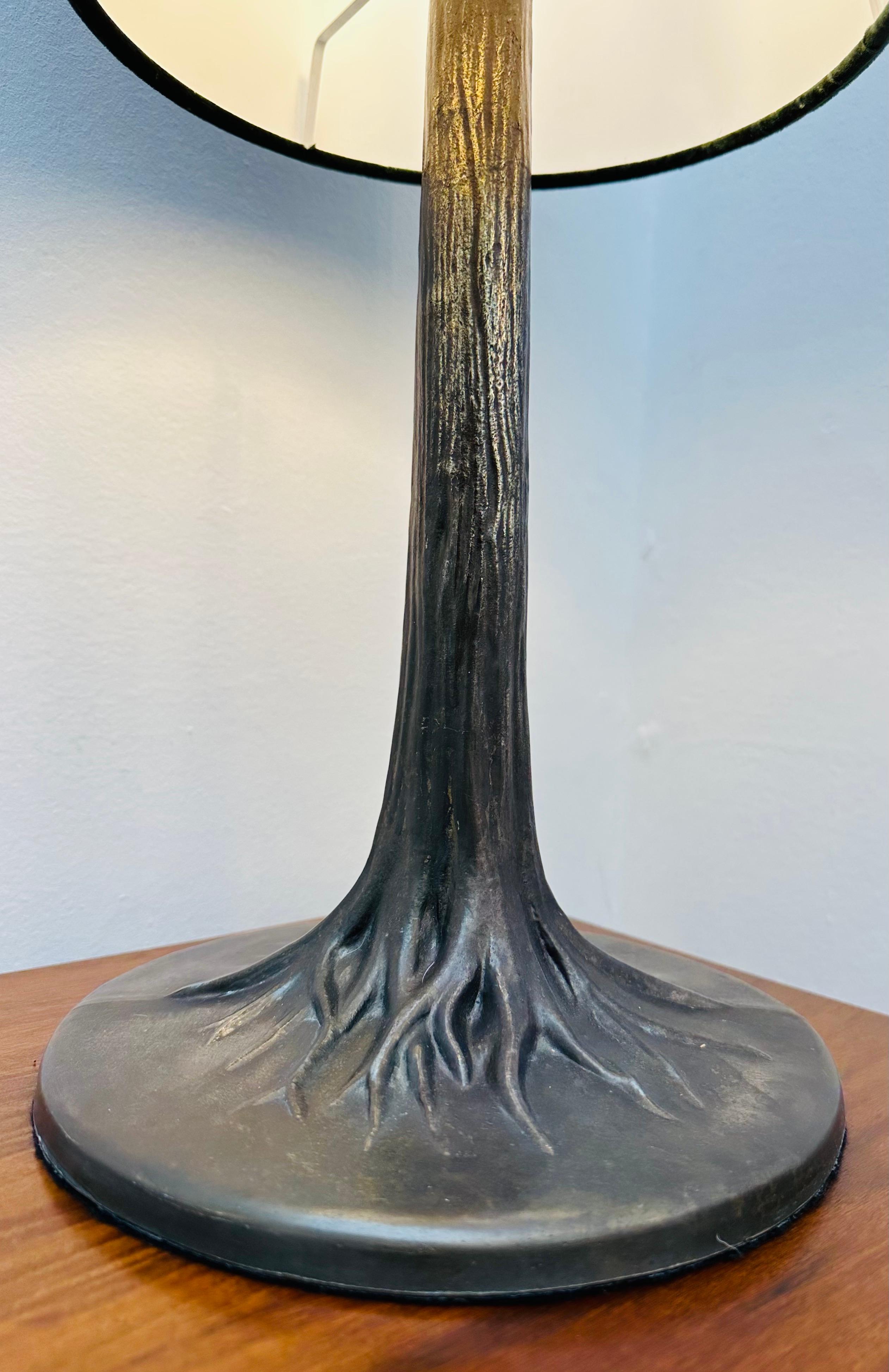 Art Deco Style French Bronzed Metal Tree Trunk & Roots Effect Table Lamp 12