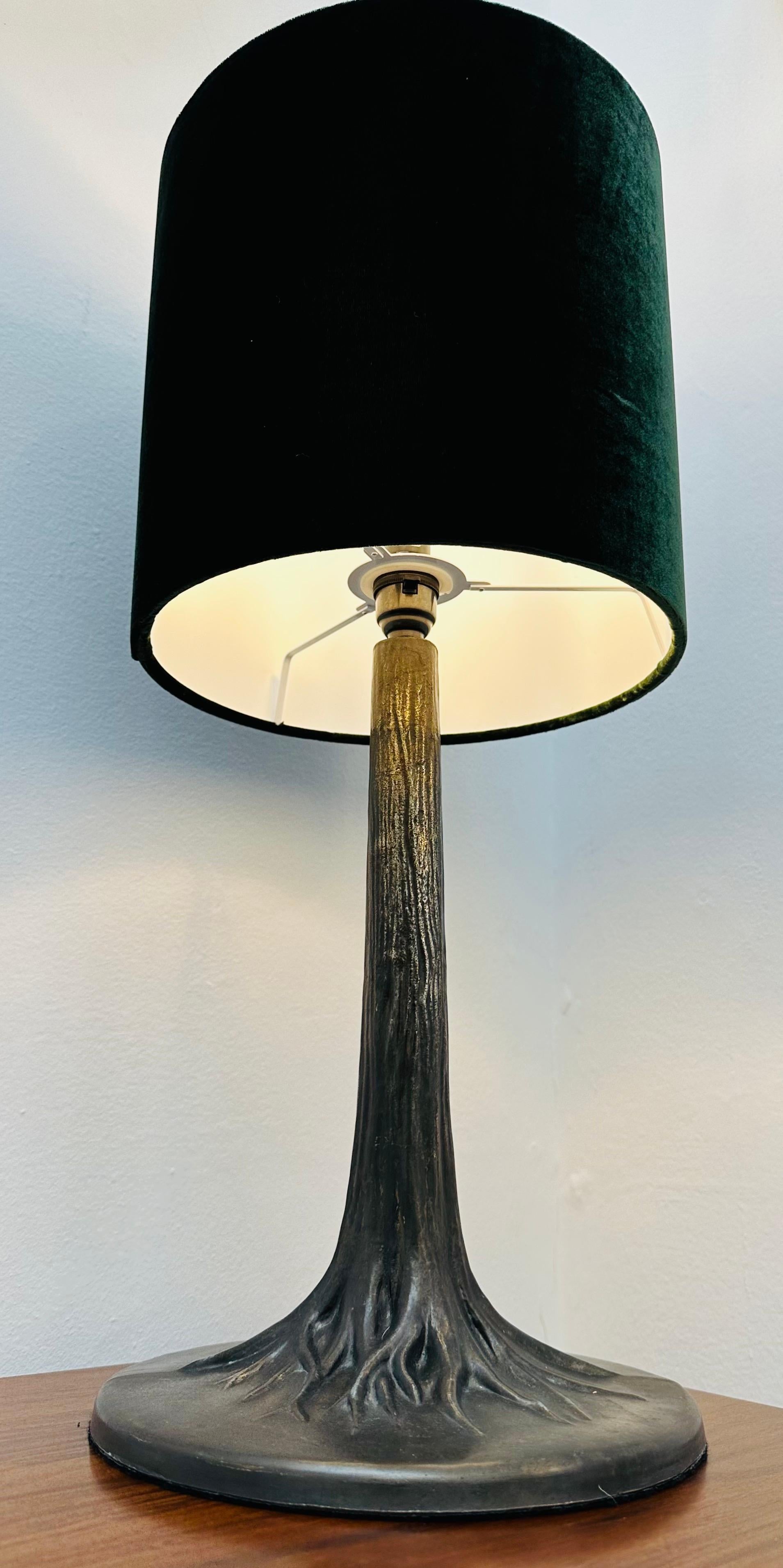 Art Deco Style French Bronzed Metal Tree Trunk & Roots Effect Table Lamp In Good Condition In London, England
