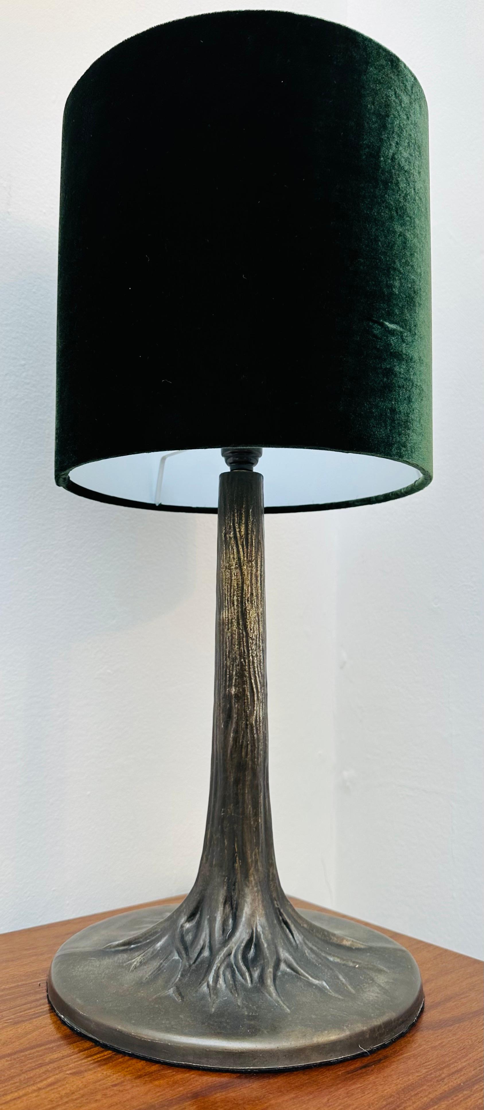 20th Century Art Deco Style French Bronzed Metal Tree Trunk & Roots Effect Table Lamp