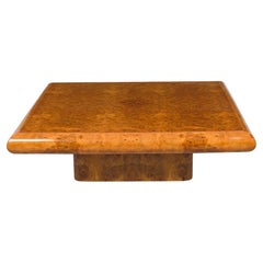 Art Deco Style French Burlwood Square Form Coffee Table