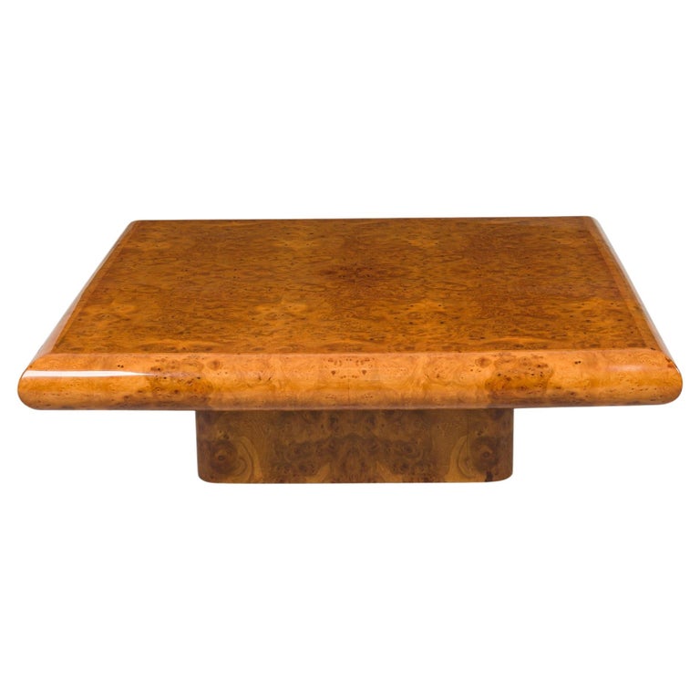 Art Deco Style French Burlwood Square Form Coffee Table at 1stDibs