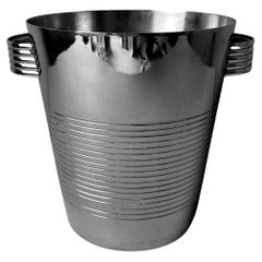 Art Deco Style French Champagne Bucket in 18/10 Stainless Steel