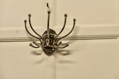 Art Deco Style French Chrome Coat Rack, Hat and Coat Hooks