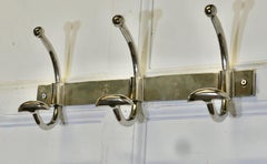 Art Deco Style French Chrome Coat Rack, Hat and Coat Hooks  Very Stylish Chrome
