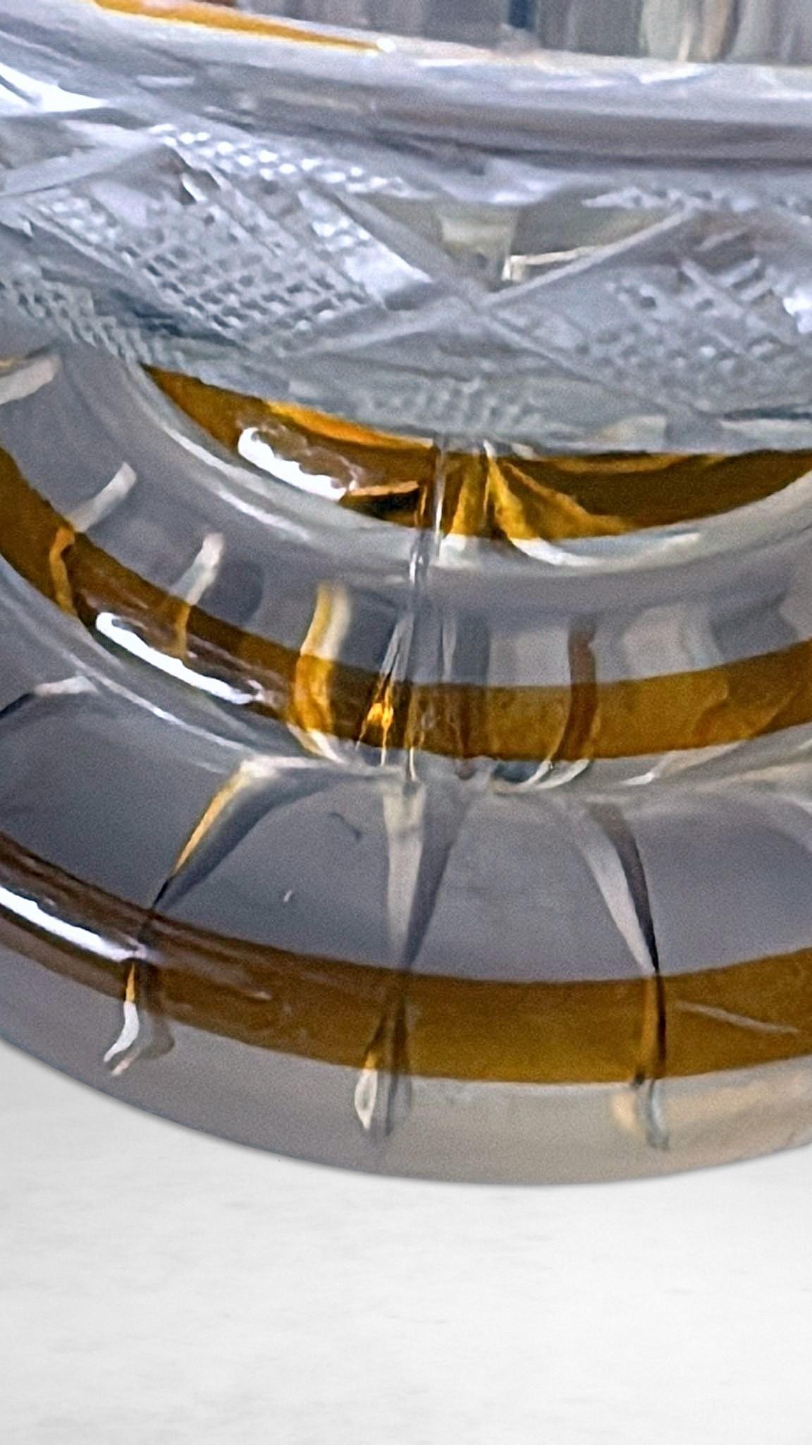 Coupe en cristal taillé de style Art Déco en vente 4