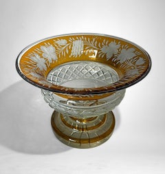 Art Deco Style French Cut Crystal Bowl