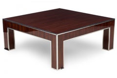 Art Deco Style French Ebony Demacassar and Polished Nickel Low Coffee Table