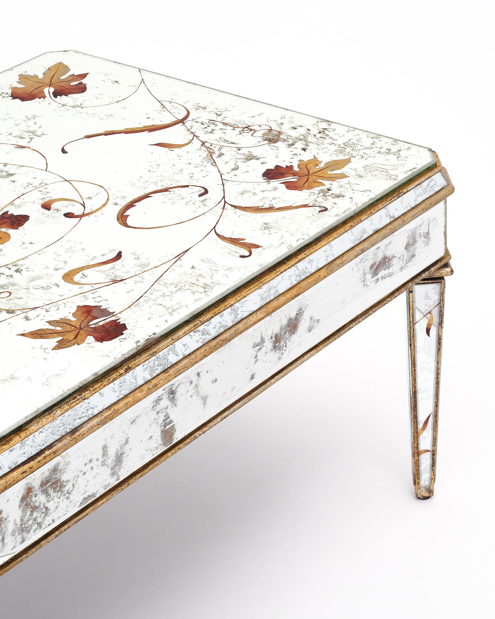 Table basse française Art déco en miroir, vers 1970 en vente 2