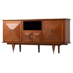 Art Deco Style French Sideboard with Brass Details, C 1960