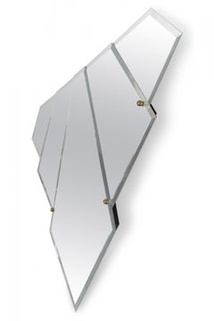 Art Deco Style French Triangular Skyscraper Form Wall Mirror