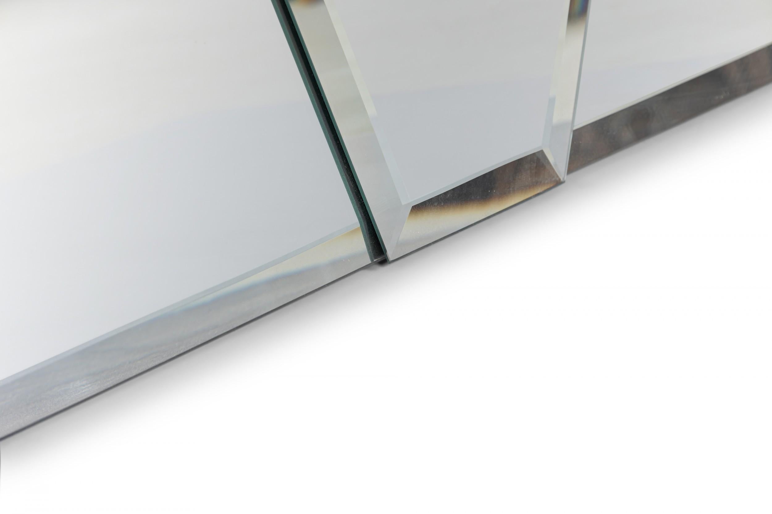 20th Century Art Deco Style French Triangular Skyscraper Form Wall Mirror For Sale