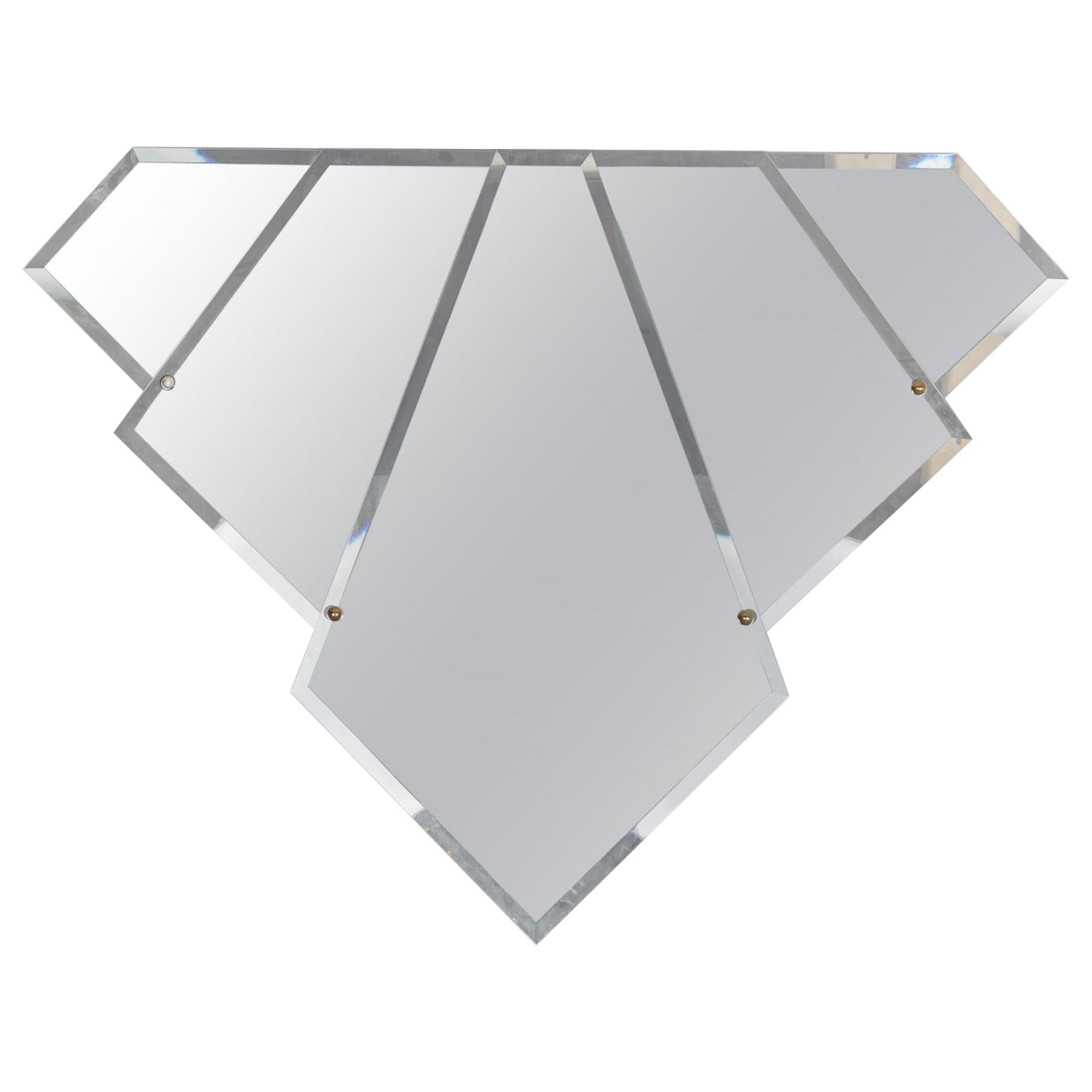 Art Deco Style French Triangular Skyscraper Form Wall Mirror