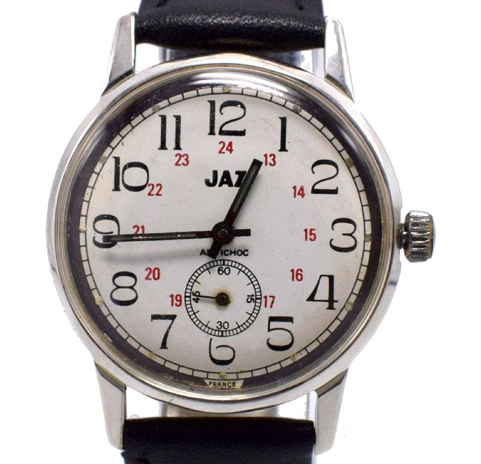 Art Deco Style Gents Wrist Watch by Jaz, French, c1930