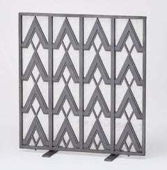Art Deco Style Geometric Motif Iron Fire Screen