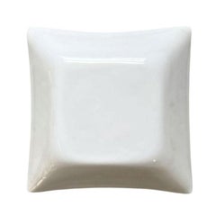 Art Deco Style Georges Briard Milk Glass Trinket Dish with Golden Harvest Design