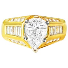 Art Deco Style GIA Certified 2.00 Carat Diamond Engagement Ring in 18 Karat Gold