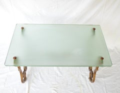 Art Deco Style Gilt Bronze Coffee Table with Glass Desktop