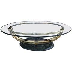 Art Deco Style Glass and Brass Coffee Table