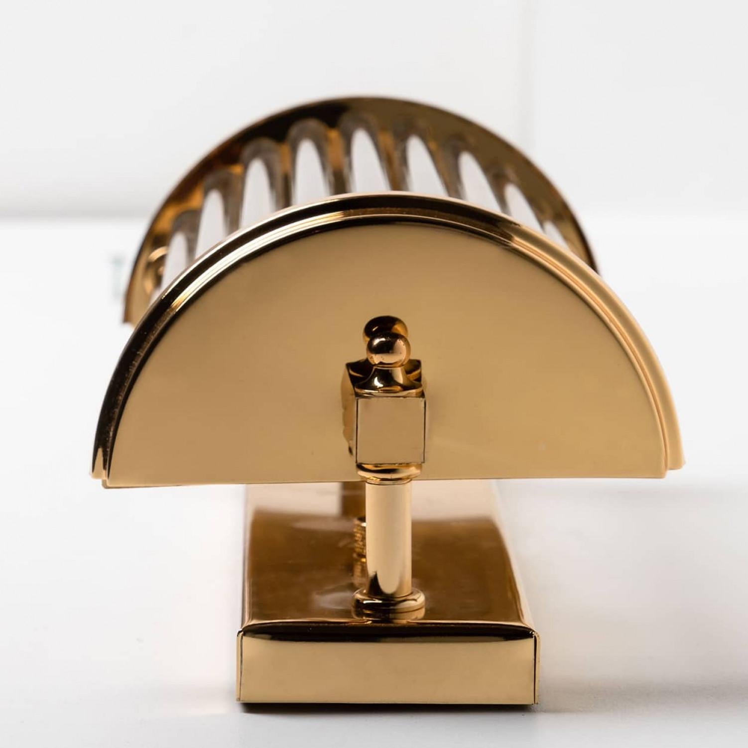 Art Deco Style Glass and Brass Wall lights, Italy 1970 For Sale 5
