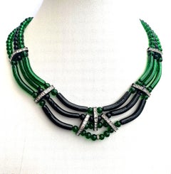 Art Deco style glass and clear paste necklace, att. Archimede Seguso, Italy.