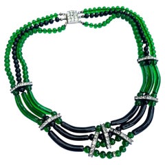 Art Deco style glass and clear paste necklace, att. Archimede Seguso, Italy.