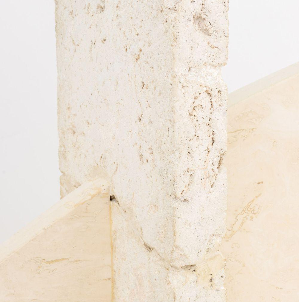 Art Deco Style Glass and Limestone Console Table For Sale 1