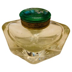 Art Deco Style Glass Inkwell Bottle
