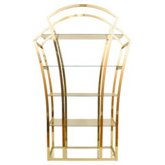 Art Deco Style Gold Metal 
Glass Etagere