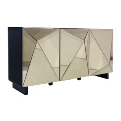 Art Deco Style Gold Mirrored Sideboard Art Deco Style Gold Mirrored Sideboard