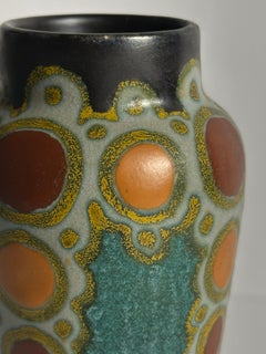 Gouda-Keramikvase im Art-Deco-Stil, Henley-Muster, Niederlande