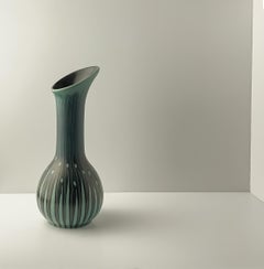 Art Deco Style Turquoise & Black Vase by Colin Melbourne for Beswick, 1950s
