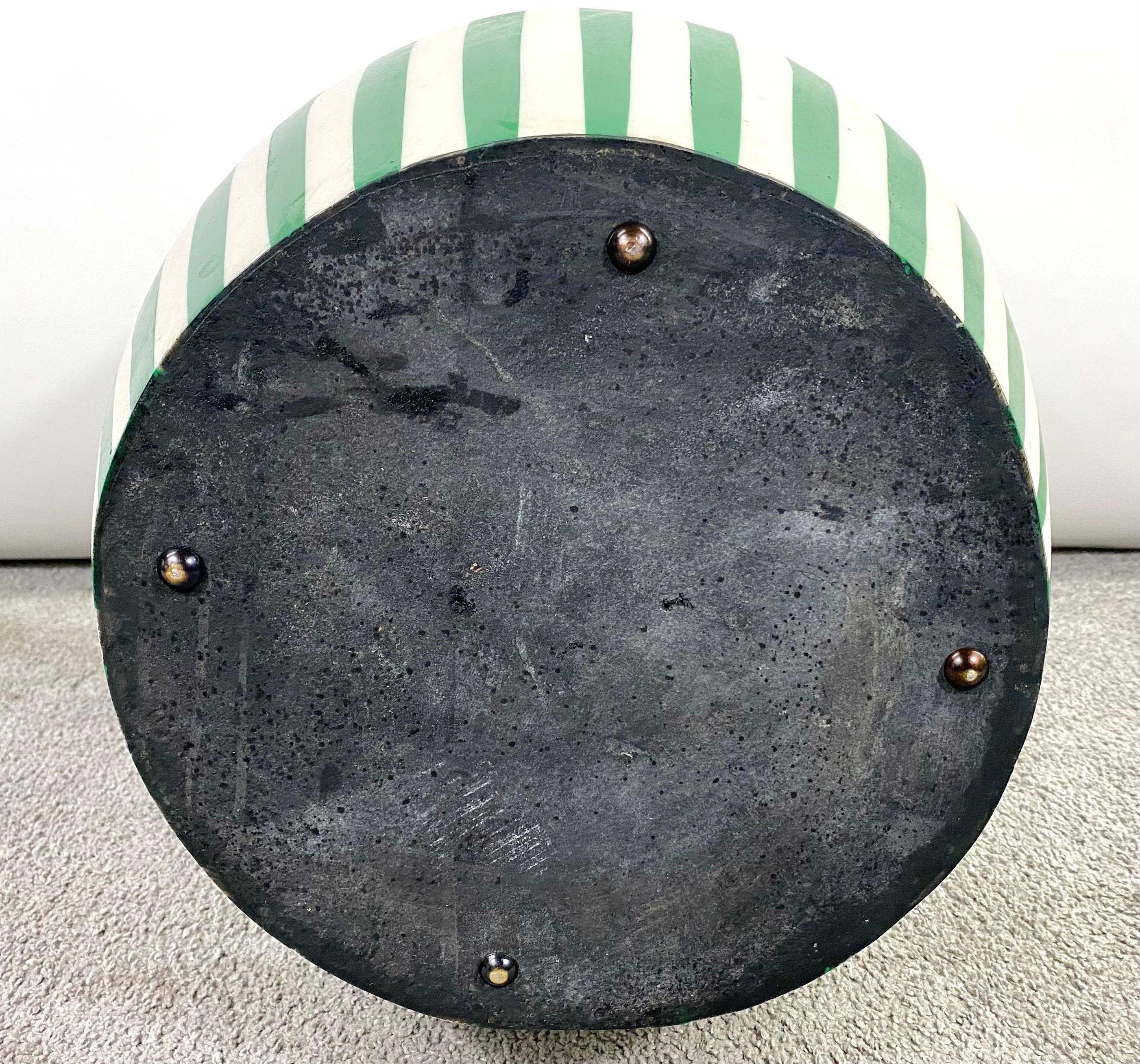 Art Deco Style Green & White Resin Side, End Table or Stool, a Pair For Sale 9