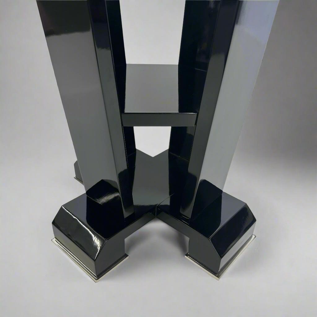 Chrome Table d'appoint Guéridon de style Art Déco, France, années 1990 en vente