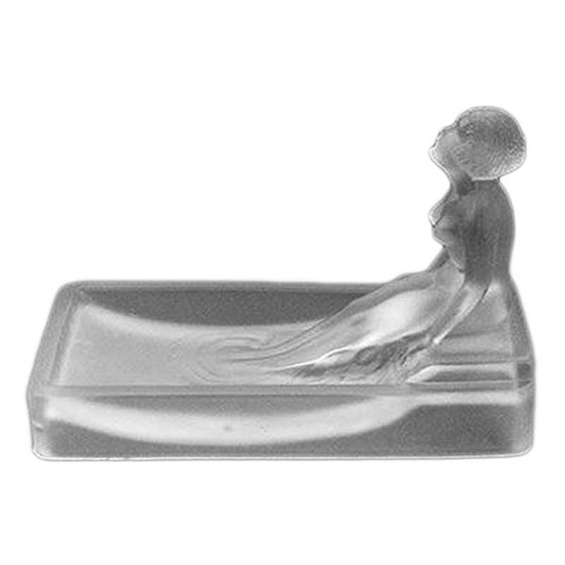 American Art Deco Style H. Hoffman Frosted Glass Soap Dish
